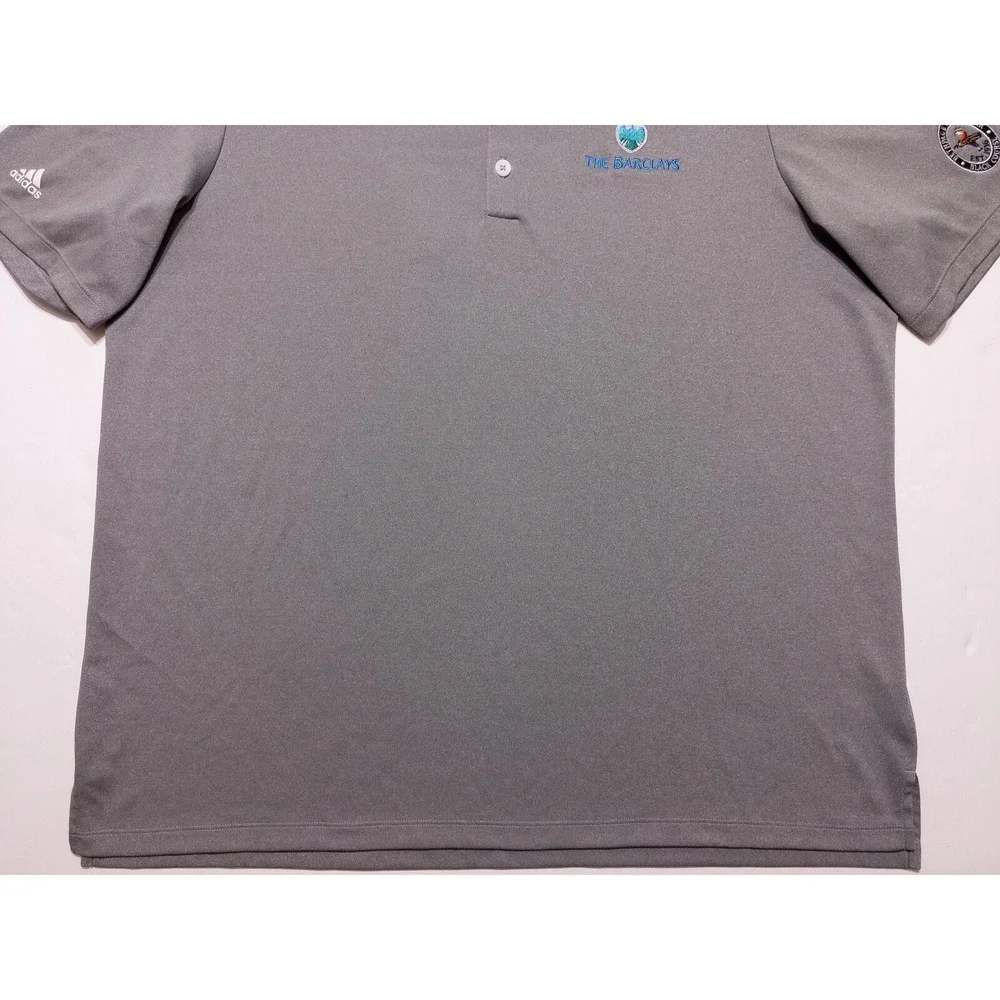 ADIDAS GOLF Short Sleeve Polo Shirt‎ The Barclays Bethpage Black Course Gray XL